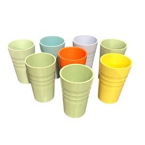 Set of 6 Vintage Mallo-Ware Melamine Tumblers 4.5” Rare Hard to Find